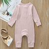 baby girl or boy pink cardigan style ribbed buttoned all in one romper suit