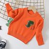 baby boy and toddlers green knitted dinosaur jumper