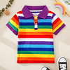 toddler and kids rainbow stripe short sleeve polo t-shirt