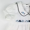 Watch Me Grow Baby Girls White lined dress with blue embroidered flowers