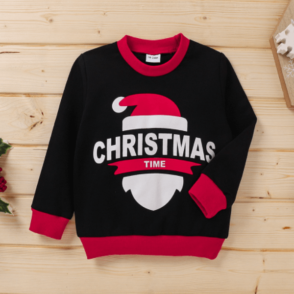 toddler and childs red and black christmas jumper