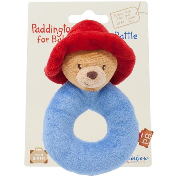 Babies Paddington Bear soft plush ring rattle toy