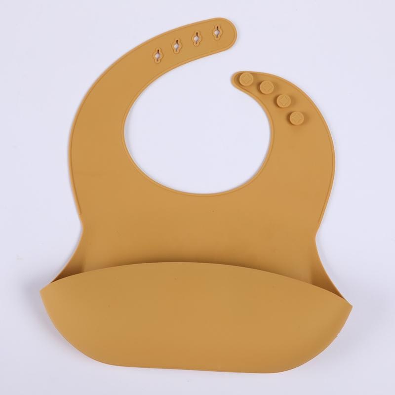 mustard yellow silicone bib for babies and toddlers